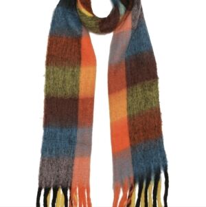 HatAttack Cozy Thick Scarf Bright Multicolor With Fringe Brand New With Tags